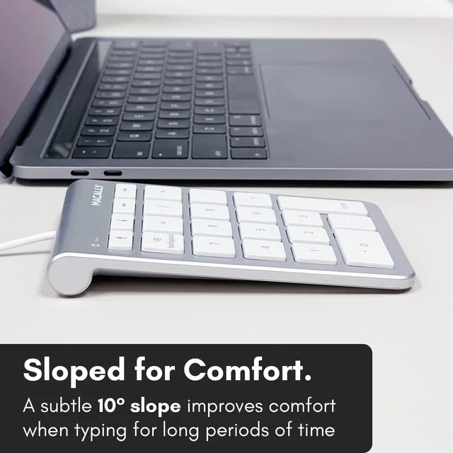 Alt view image 12 of 14 - USB C Wired Number Pad for Mac - 10 Key USB Keypad, Type C Numeric pad, Number Keypad for Keyboard and Number Pad for Laptop, MacBook Pro/Air, iMac, and PC - 5ft Cable Numpad - Silver Keypads