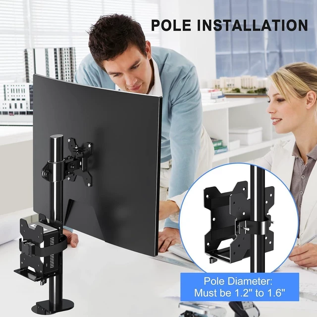 Alt view image 9 of 14 - suptek Thin Client Mount Bracket Adjustable Mini PC Mount Bracket,CPU VESA Under Desk and Monitor Arm Computer Holder, Black, ZJJ002