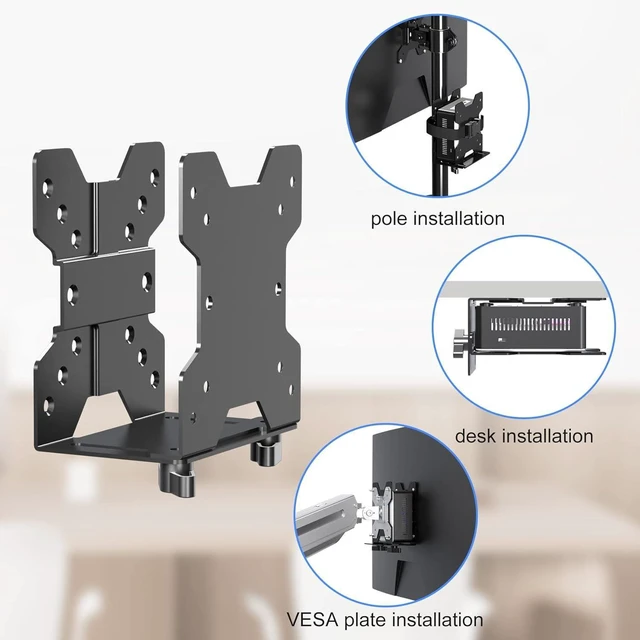 Alt view image 10 of 14 - suptek Thin Client Mount Bracket Adjustable Mini PC Mount Bracket,CPU VESA Under Desk and Monitor Arm Computer Holder, Black, ZJJ002