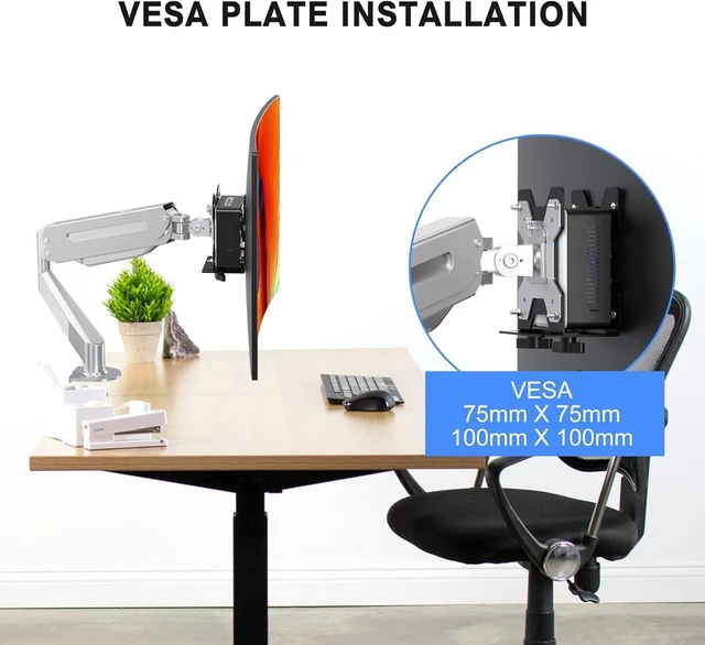 Alt view image 12 of 14 - suptek Thin Client Mount Bracket Adjustable Mini PC Mount Bracket,CPU VESA Under Desk and Monitor Arm Computer Holder, Black, ZJJ002