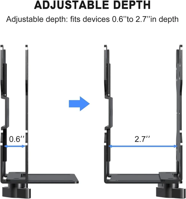Alt view image 13 of 14 - suptek Thin Client Mount Bracket Adjustable Mini PC Mount Bracket,CPU VESA Under Desk and Monitor Arm Computer Holder, Black, ZJJ002