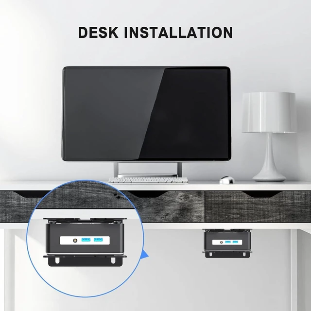 Alt view image 14 of 14 - suptek Thin Client Mount Bracket Adjustable Mini PC Mount Bracket,CPU VESA Under Desk and Monitor Arm Computer Holder, Black, ZJJ002