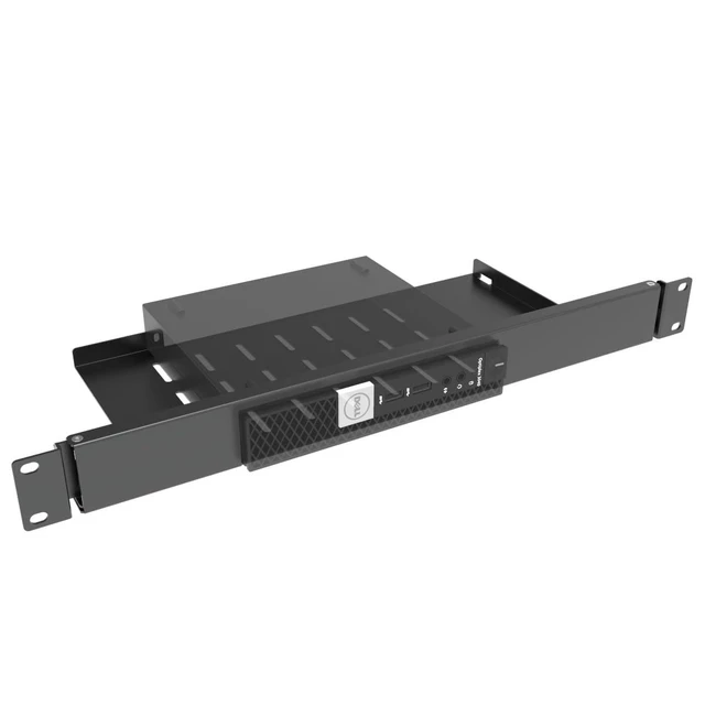 Alt view image 6 of 10 - JINGCHENGMEI Mini Rack Mount for Dell OptiPlex Micro Form Factor Case-1U Hinged Server Rack Shelf with Easy Access Network Connections in 19-inch Network Cabinet or Server Rack
