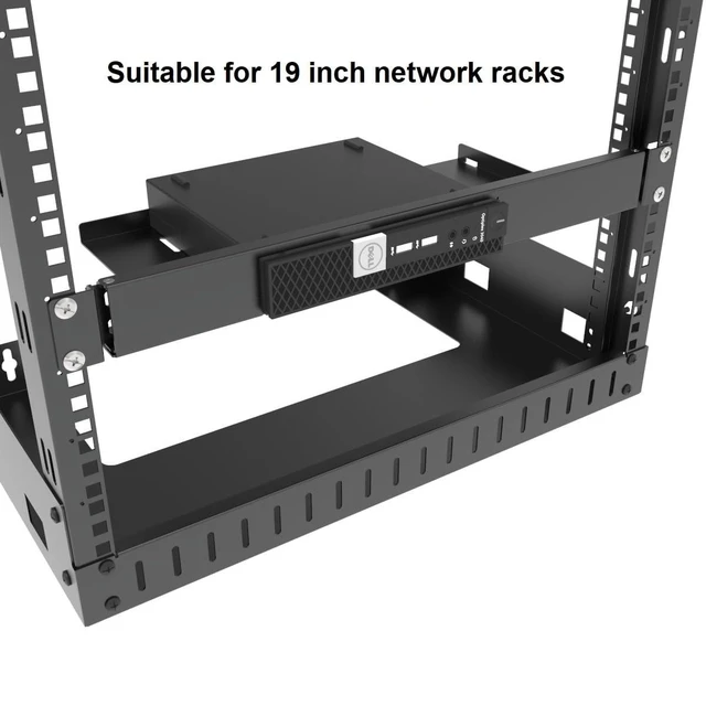 Alt view image 7 of 10 - JINGCHENGMEI Mini Rack Mount for Dell OptiPlex Micro Form Factor Case-1U Hinged Server Rack Shelf with Easy Access Network Connections in 19-inch Network Cabinet or Server Rack