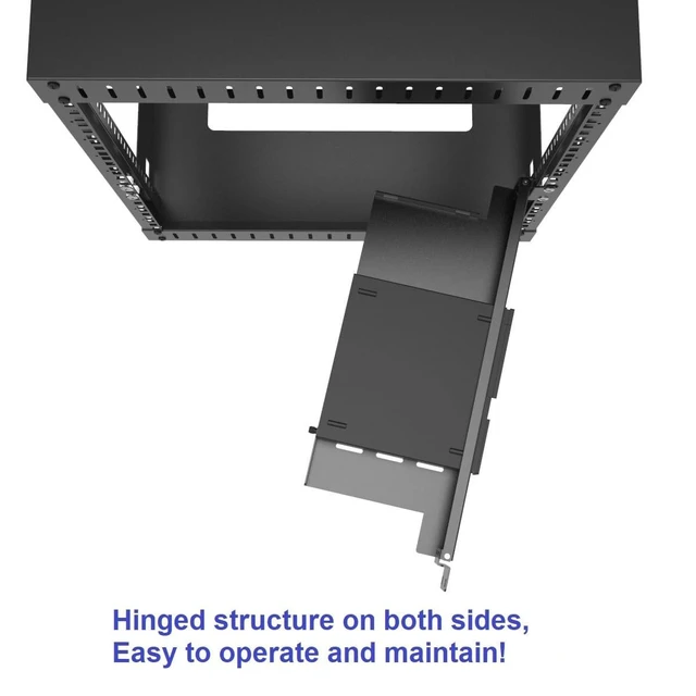 Alt view image 8 of 10 - JINGCHENGMEI Mini Rack Mount for Dell OptiPlex Micro Form Factor Case-1U Hinged Server Rack Shelf with Easy Access Network Connections in 19-inch Network Cabinet or Server Rack