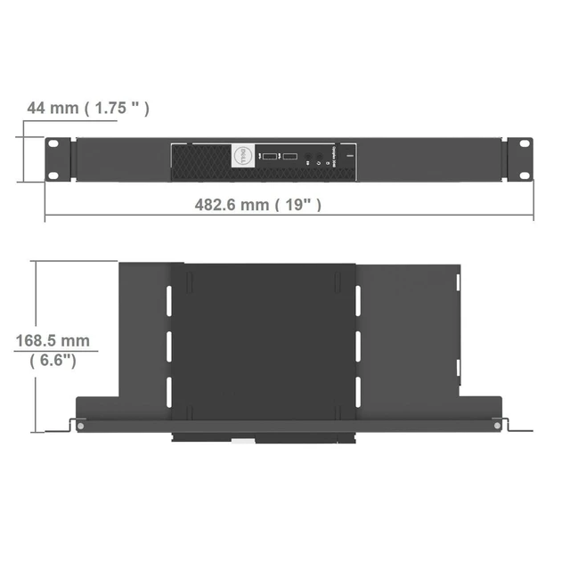 Alt view image 9 of 10 - JINGCHENGMEI Mini Rack Mount for Dell OptiPlex Micro Form Factor Case-1U Hinged Server Rack Shelf with Easy Access Network Connections in 19-inch Network Cabinet or Server Rack