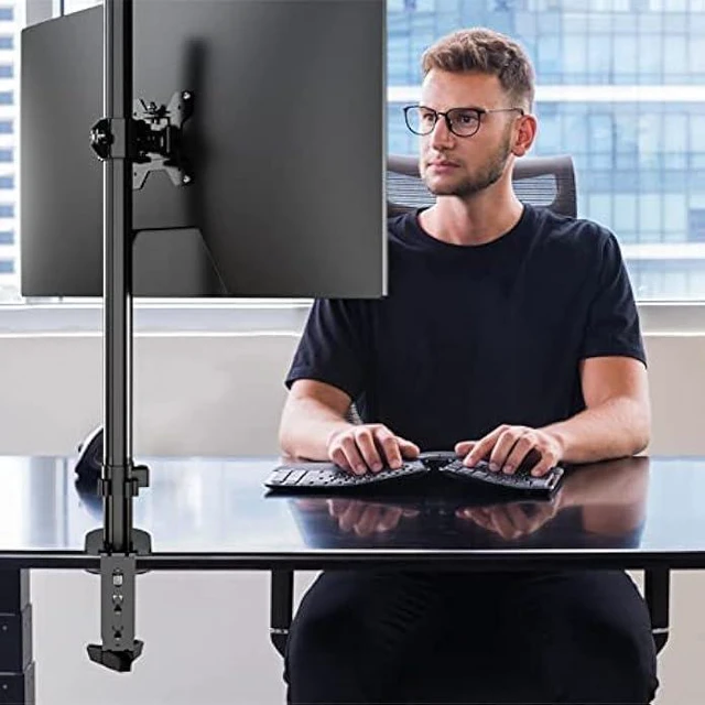 Alt view image 10 of 12 - Pholiten Single Tall Monitor Stand, Extra Tall 31 Inch Monitor Mount, Fully Adjustable Tall Monitor arm for 13-32 Inch LCD ScreenHolds up to 22lbs