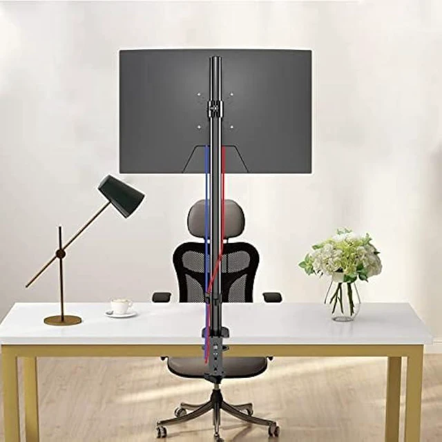 Alt view image 12 of 12 - Pholiten Single Tall Monitor Stand, Extra Tall 31 Inch Monitor Mount, Fully Adjustable Tall Monitor arm for 13-32 Inch LCD ScreenHolds up to 22lbs