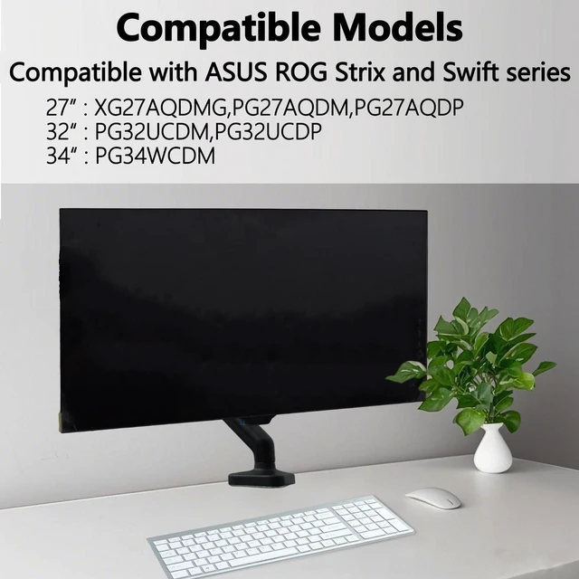 Alt view image 8 of 10 - PG27AQDP VESA Adapter Compatible with ASUS ROG 27" 34" MonitorFits XG27AQDMG,PG27AQDM,PG27AQDP,PG32UCDP,PG34WCDM 75x75 to 100x100 Wall Mount Bracket