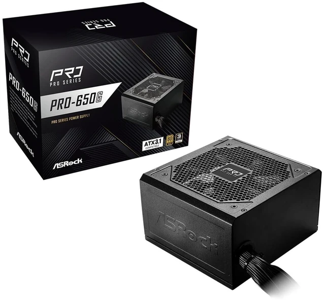 Alt view image 5 of 8 - ASRock PRO-650G Power Supply - 650W 80 Plus Gold Certified, ATX 3.1 Ready, 120mm Fan, Full Protection Circuit, 3-Year Warranty