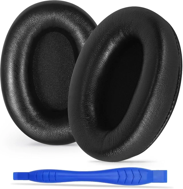 Alt view image 6 of 10 - WH-1000XM3 Replacement Ear Pads for Sony XM3 Noise Cancelling Headphones, Genuine Lambskin Leather Earpads Cushions with Softer Acoustic Memory Foam, Extra-Thickness (Black)