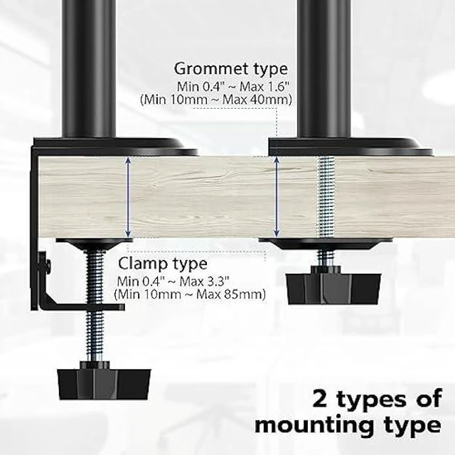 Alt view image 10 of 14 - WORLDLIFT Extra Tall Sturdy Center Pole for Monitor Arm Mount 31.9inches Steel Monitor Stand C Clamp/Grommet Pole only