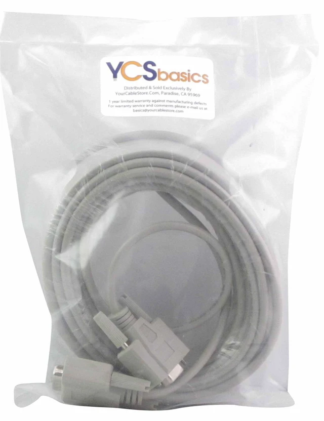 Alt view image 4 of 4 - YCS basics 50 Foot DB9 9 Pin Serial / RS232 Male/Female Extension Cable