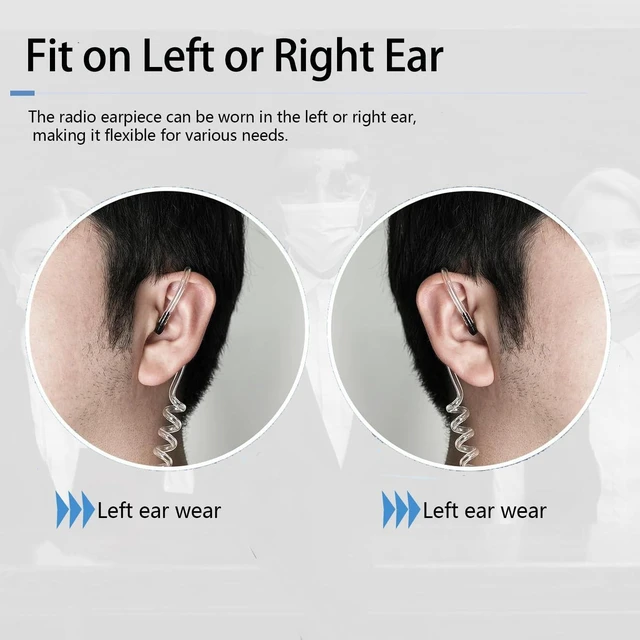 Alt view image 10 of 10 - Case of 10, Retevis Walkie Talkies Earpiece with Mic 2 Pin Acoustic Tube Headset, for RT22 RT21 RT68 H777, Compatible with Pxton Baofeng BF-888S BF-T26 Kenwood walkie talkie, Two Way Radio Earpiece