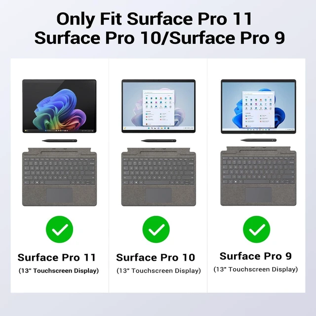 Alt view image 7 of 10 - MoKo Case Compatible with Microsoft Surface Pro 11, Surface Pro 10, Surface Pro 9 13 Inch, All-in-One Protective Rugged Cover with Hand Strap, Compatible with Type Cover Keyboard, Blue