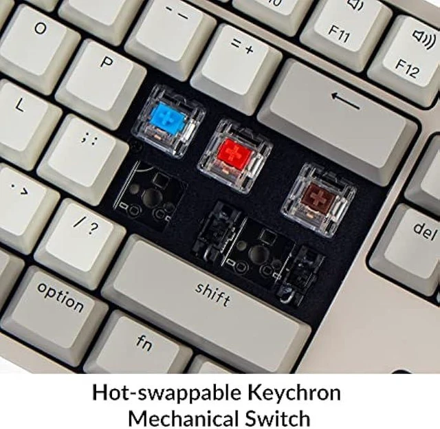 Alt view image 10 of 12 - Keychron C2 Full Size Hot-swappable Wired Mechanical Keyboard Compatible with Mac, Keychron Red Switch, 104 Keys ABS Retro Color Keycaps Gaming Keyboard for Windows, USB-C Type-C Braid Cable