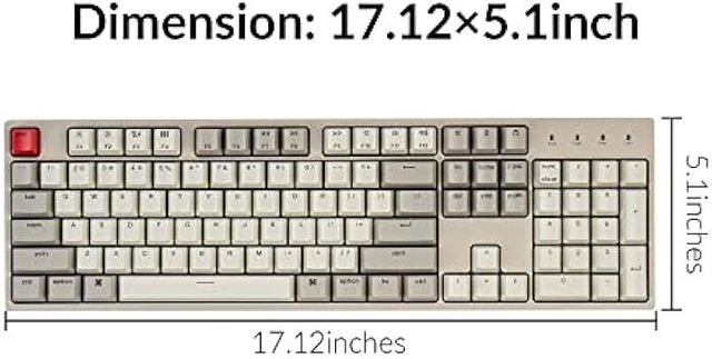 Alt view image 12 of 12 - Keychron C2 Full Size Hot-swappable Wired Mechanical Keyboard Compatible with Mac, Keychron Red Switch, 104 Keys ABS Retro Color Keycaps Gaming Keyboard for Windows, USB-C Type-C Braid Cable