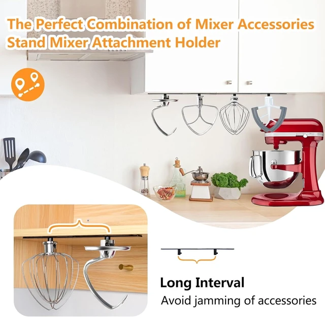 Alt view image 6 of 6 - 4 Pack Stand Mixer Attachment Holders For Kitchenaid Mixer Accessories,for Storage Organize Your Kitchen Aid Attachments