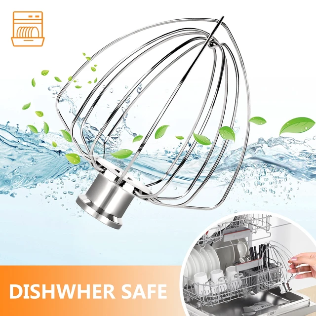 Alt view image 3 of 5 - Upgraded Stainless Steel 6-Wire Whip Attachment Compatible with KitchenAid 4.5-5 Quart Tilt-Head Stand Mixer,Dishwasher Safe