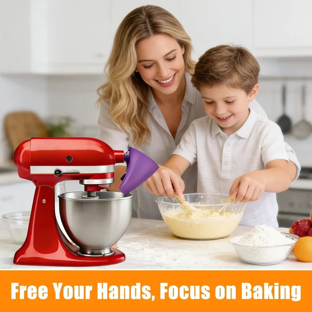 Alt view image 4 of 4 - Flour Funnel Pouring Chute Accessory Compatible with KitchenAid Artisan 5QT Tilt-Head Stand Mixer