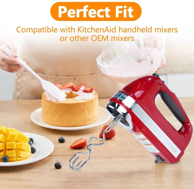 Alt view image 2 of 7 - Stainless Steel Dough Hook Attachment Compatible with KitchenAid Hand Mixer