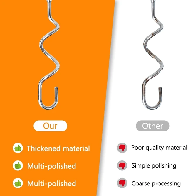 Alt view image 7 of 7 - Stainless Steel Dough Hook Attachment Compatible with KitchenAid Hand Mixer