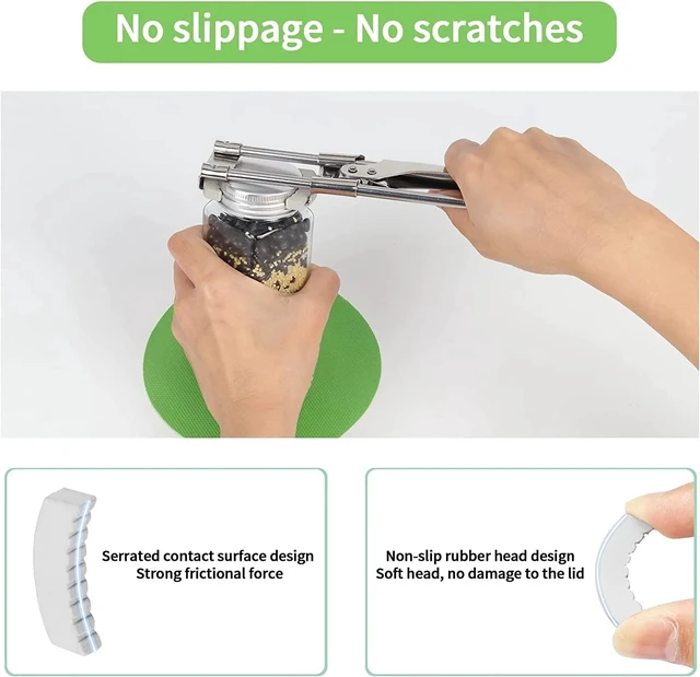 Alt view image 3 of 5 - Adjustable Jar & Bottle Opener for Seniors with Arthritis Stainless Steel Lever Grip, Rubber Pad for Weak Hands, Fits Any Size Lid2-piece set