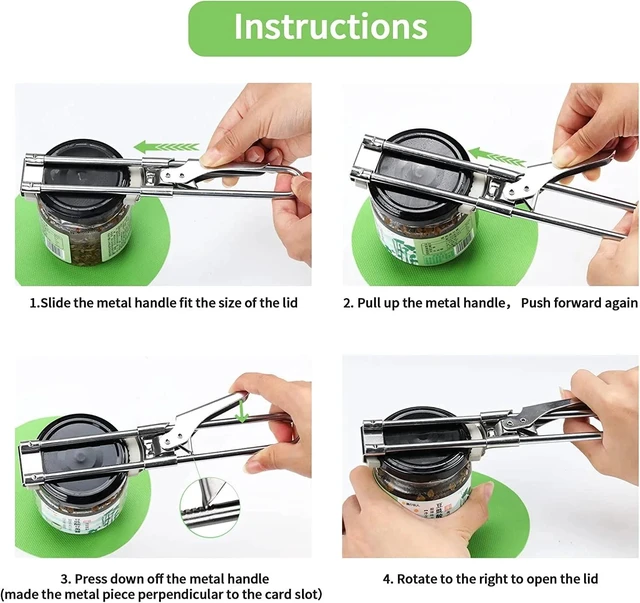Alt view image 4 of 5 - Adjustable Jar & Bottle Opener for Seniors with Arthritis Stainless Steel Lever Grip, Rubber Pad for Weak Hands, Fits Any Size Lid2-piece set