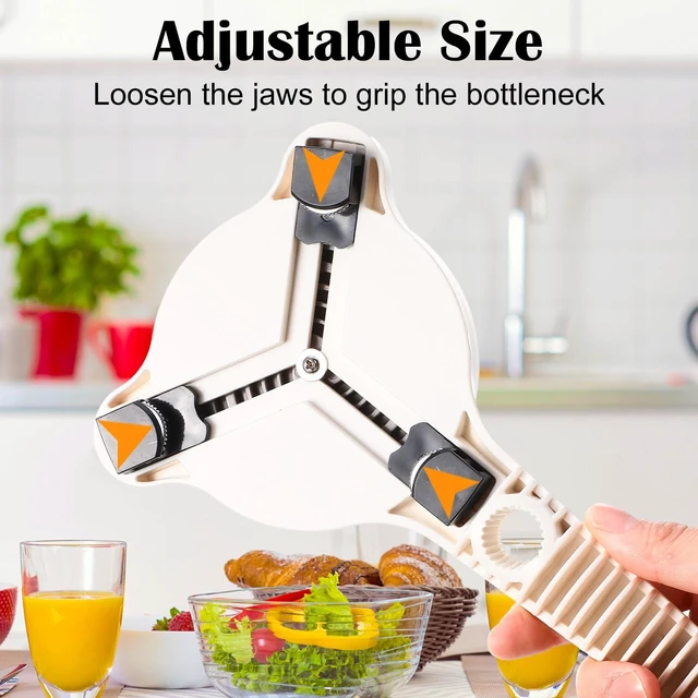 Alt view image 4 of 7 - 2026 New 4-in-1 Jar Opener - Adjustable Stainless Steel Lid Remover with Silicone Griper for Seniors & Weak Hands, Fits Kitchen Jars, Bottles & Cans