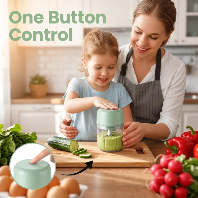 Alt view image 6 of 7 - M Buder Electric Garlic Chopper ,250ml USB Charging Food Processor, Mini Vegetable Chopper for Ginger, Chili, Fruit, Meat , 304 Stainless Steel Blades