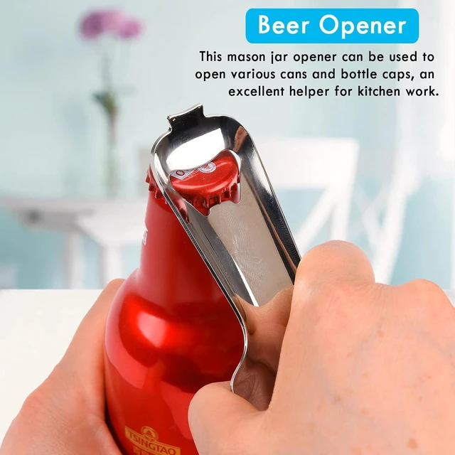 Alt view image 4 of 7 - Mason Jar Opener with No Lid Dents or Damage,Multi-Purpose for Bottle Opener and Various Lids Canning Jar Opener,Easy Twist Manual Handheld Top Remover(1 Pack)