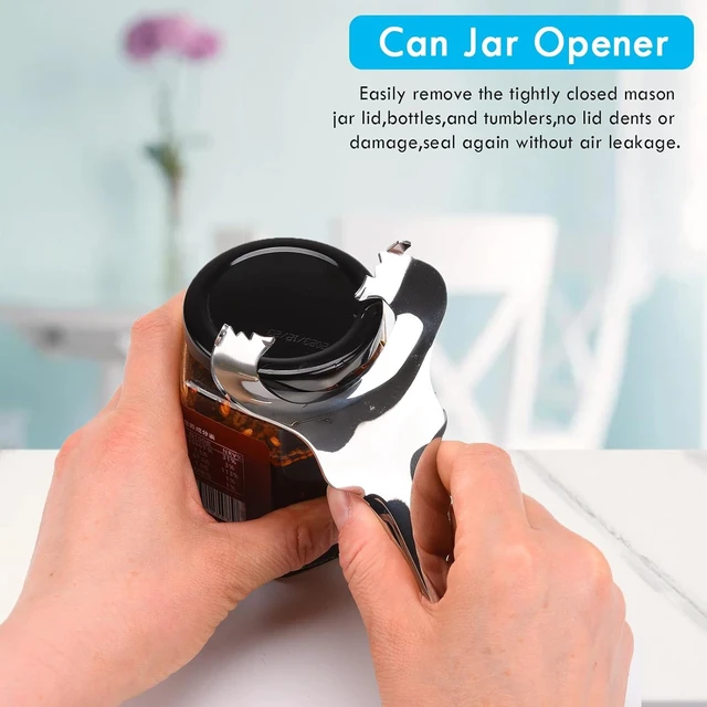 Alt view image 5 of 7 - Mason Jar Opener with No Lid Dents or Damage,Multi-Purpose for Bottle Opener and Various Lids Canning Jar Opener,Easy Twist Manual Handheld Top Remover(1 Pack)
