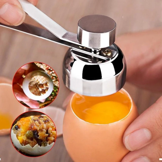 Alt view image 4 of 7 - Stainless Steel Egg Cracker Tool - Egg Cutter Egg Shell Cutter Tool Egg Cracker Tool for Eggs Kitchen Gadgets - Egg Shell Opener Topper Cutter Egg Cup Cutter Egg Cracking Tool Handheld Egg Slicer
