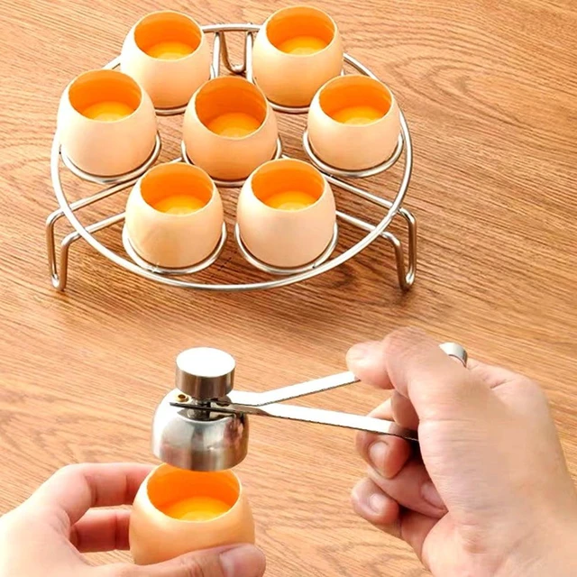 Alt view image 6 of 7 - Stainless Steel Egg Cracker Tool - Egg Cutter Egg Shell Cutter Tool Egg Cracker Tool for Eggs Kitchen Gadgets - Egg Shell Opener Topper Cutter Egg Cup Cutter Egg Cracking Tool Handheld Egg Slicer