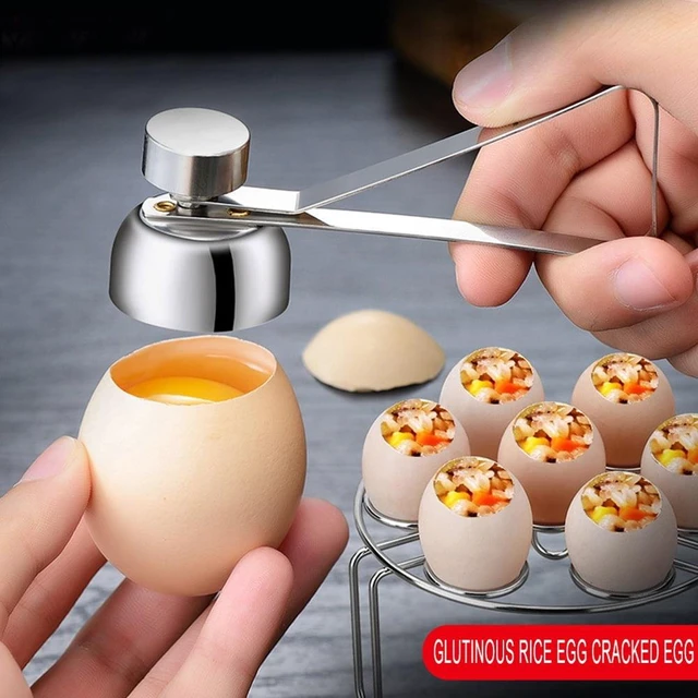 Alt view image 5 of 7 - Stainless Steel Egg Cracker Tool - Egg Cutter Egg Shell Cutter Tool Egg Cracker Tool for Eggs Kitchen Gadgets - Egg Shell Opener Topper Cutter Egg Cup Cutter Egg Cracking Tool Handheld Egg Slicer