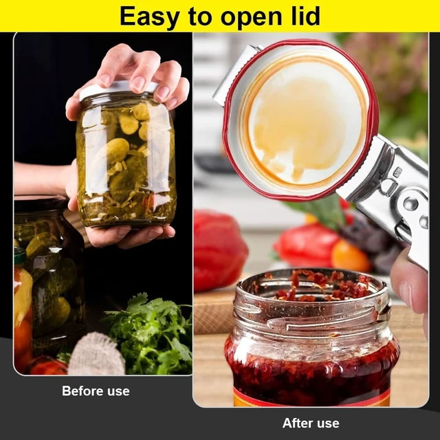 Alt view image 2 of 7 - Adjustable Stainless Steel Jar Opener for Weak Hands, Multifunctional Lid Gripper for Seniors and Arthritis
