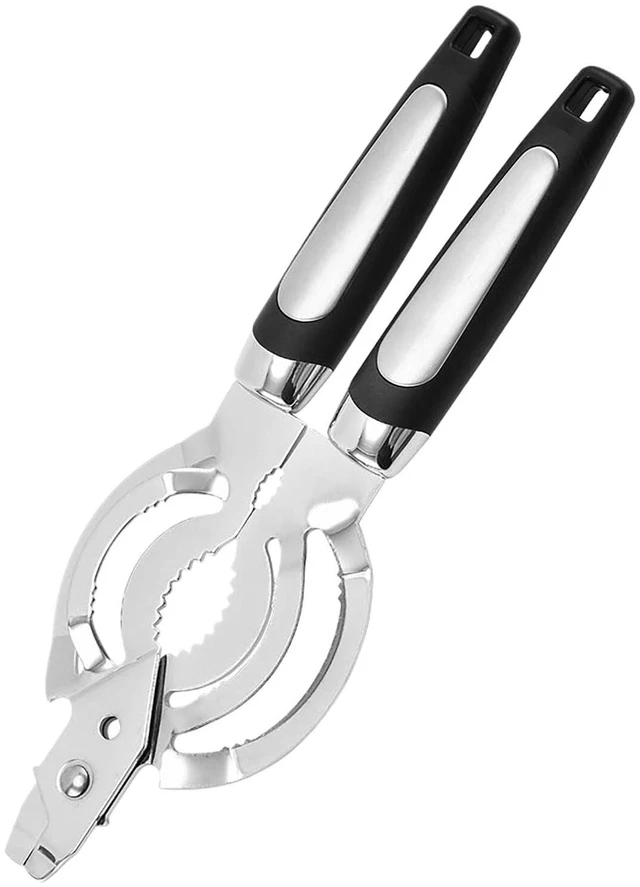 Alt view image 2 of 7 - Multifunctional Stainless Steel Jar Opener for Seniors, Adjustable Bottle & Jar Lid Opener, Ergonomic Lever Tool for Weak Hands black