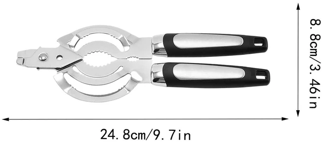 Alt view image 3 of 7 - Multifunctional Stainless Steel Jar Opener for Seniors, Adjustable Bottle & Jar Lid Opener, Ergonomic Lever Tool for Weak Hands black