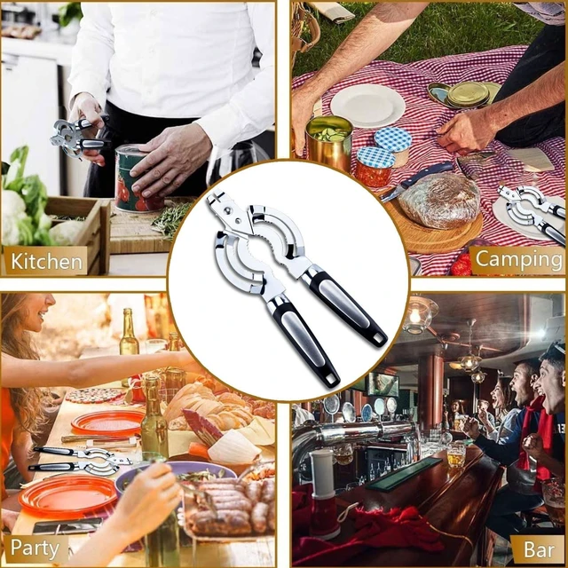Alt view image 6 of 7 - Multifunctional Stainless Steel Jar Opener for Seniors, Adjustable Bottle & Jar Lid Opener, Ergonomic Lever Tool for Weak Hands black