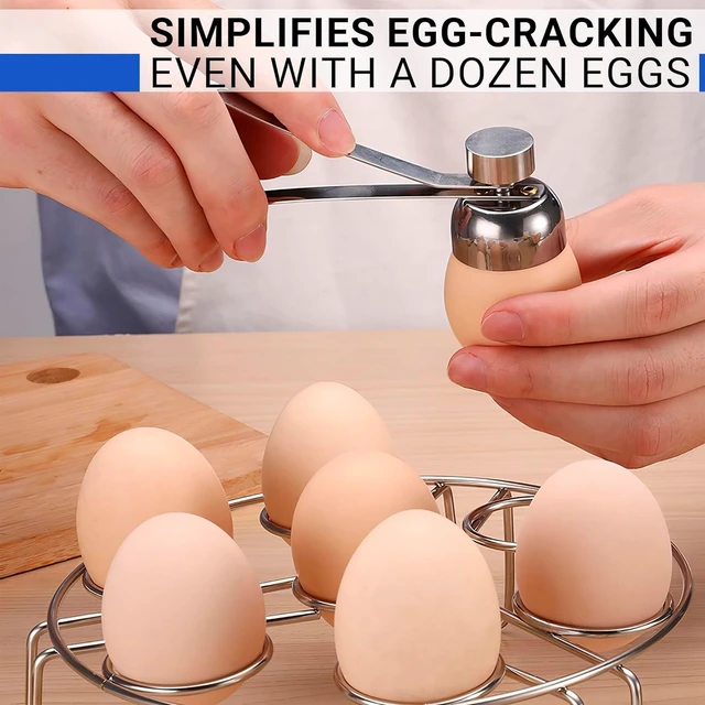 Alt view image 5 of 7 - Stainless Steel Egg Cracker Tool Egg Cracker Cutter Egg Opener Topper Cutter Egg Cracker Topper Egg Cutter Stainless Steel Kitchen Egg Topper Cutter Heavy Duty Cutter Egg Shell Cutter Tool Separator