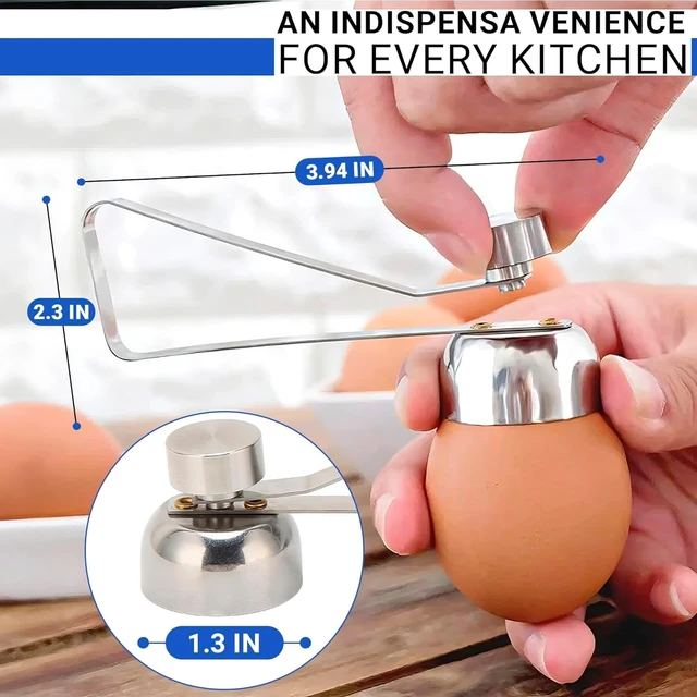 Alt view image 2 of 7 - Stainless Steel Egg Cracker Tool Egg Cracker Cutter Egg Opener Topper Cutter Egg Cracker Topper Egg Cutter Stainless Steel Kitchen Egg Topper Cutter Heavy Duty Cutter Egg Shell Cutter Tool Separator