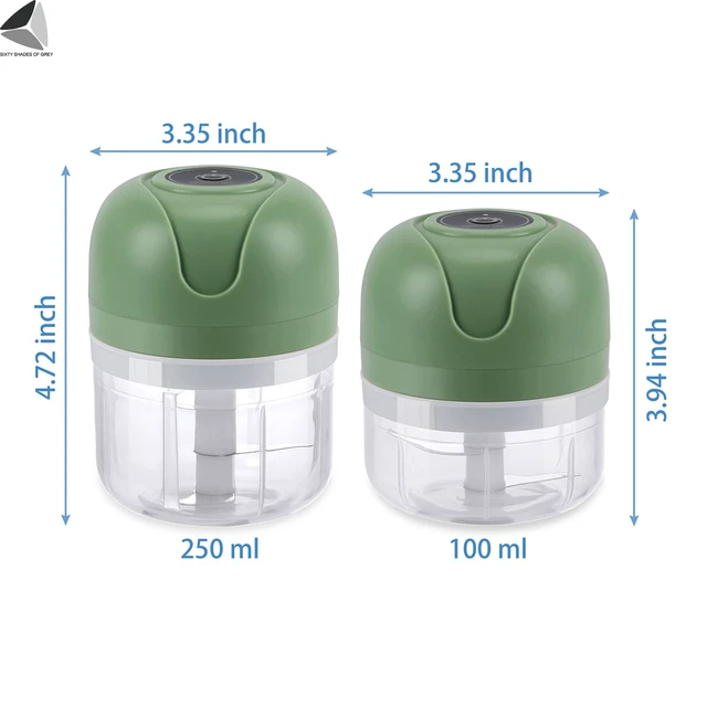 Alt view image 2 of 7 - Electric Garlic Chopper Mini Wireless Food Processor Portable Kitchen Onion Vegetable Crushed Chopper USB Charging 100ml+250ml (White)
