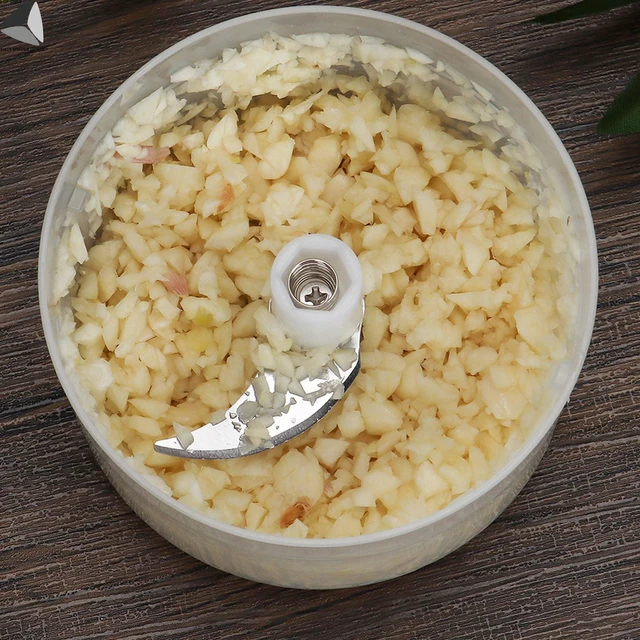 Alt view image 6 of 7 - Electric Garlic Chopper Mini Wireless Food Processor Portable Kitchen Onion Vegetable Crushed Chopper USB Charging 100ml+250ml (White)
