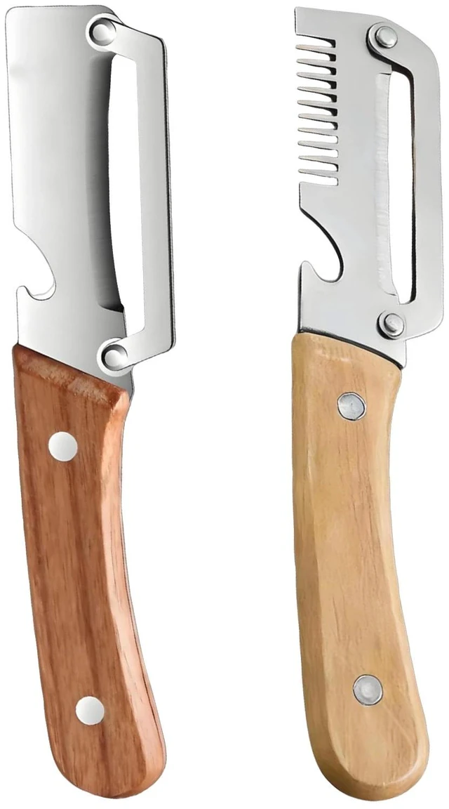 Main image of Kitchen Prep Tool Kit, Multifunctional Slicer and Wood Handle Peeling Knife Set for Vegetables, Potatoes, and Fruits