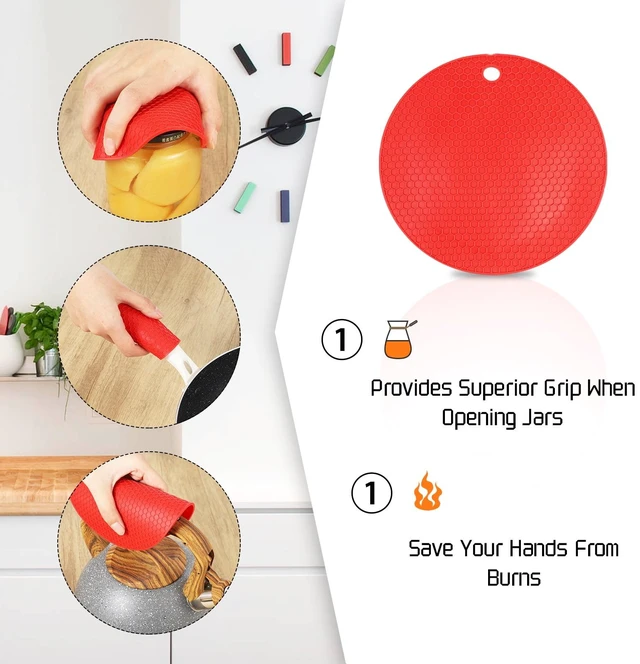 Alt view image 5 of 7 - sixwipe 4 Pack Jar Opener Bottle Opener for Weak Hands, 5 in 1 Multi Function Opener Bottle Opener Kit, Jar Opener with Silicone Handle, Jar Openers for Seniors with Arthritis, Jar Opener Gripper Pad