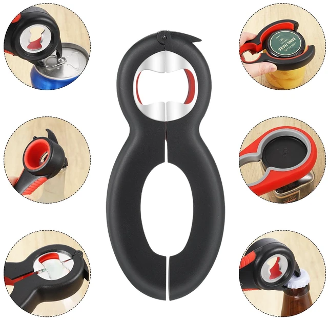 Alt view image 6 of 7 - sixwipe 4 Pack Jar Opener Bottle Opener for Weak Hands, 5 in 1 Multi Function Opener Bottle Opener Kit, Jar Opener with Silicone Handle, Jar Openers for Seniors with Arthritis, Jar Opener Gripper Pad