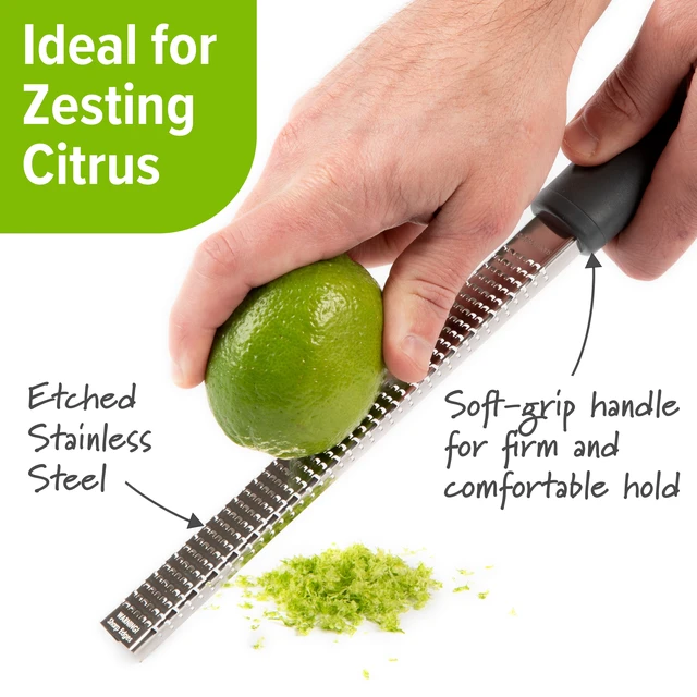 Alt view image 4 of 7 - Prep Solutions Stainless Steel Rasp Fine Grater with Soft Grip and Protective Cover