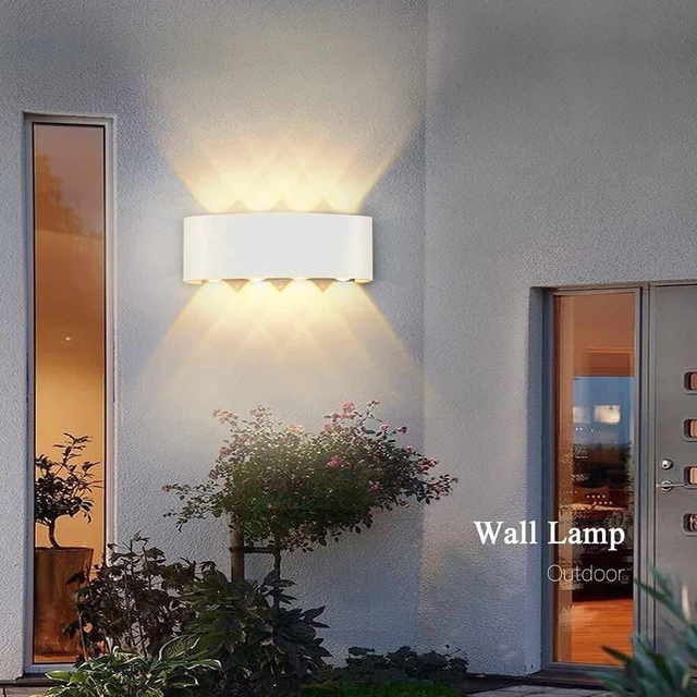 Alt view image 2 of 7 - 8W Waterproof Modern Wall Light LED Wall Lamp Aluminum LED Wall Sconce Up Down Indoor Outdoor for Bathroom Bedroom Hallway Porch Corridor Hotel Doorway Garden Pathway, White