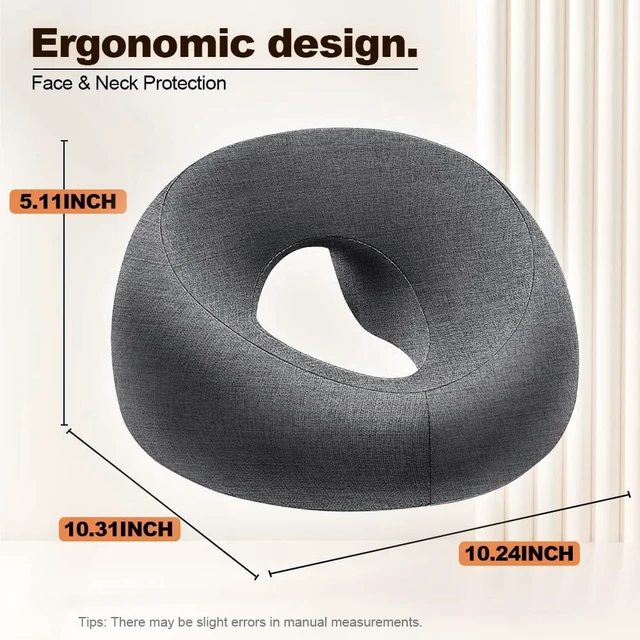Alt view image 4 of 7 - Ustris Massage Pillow Face Down Headrest for Bed & Massage Tables,Prone Sleepers,Face Cradle,Post Eye Surgery Recovery,BBL Pillow After,Office Napping and Beach Tanning