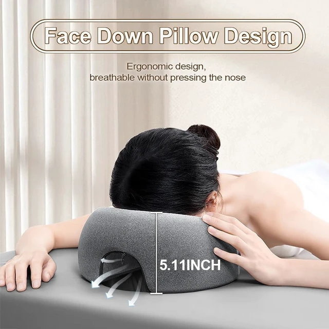 Alt view image 3 of 7 - Ustris Massage Pillow Face Down Headrest for Bed & Massage Tables,Prone Sleepers,Face Cradle,Post Eye Surgery Recovery,BBL Pillow After,Office Napping and Beach Tanning